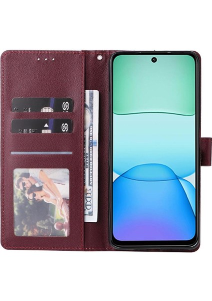 Xiaomi Poco C75 4g Pu Deri Cüzdan Kılıf Bilek Kayışı Kartı Için Flip Case (Yurt Dışından)