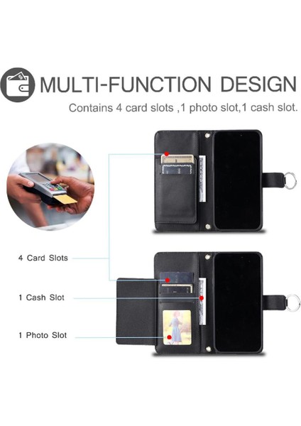 Xiaomi Redmi Note 14 4g Koruyucu Pu Deri Kart Yuvaları Için Flip Case (Yurt Dışından)