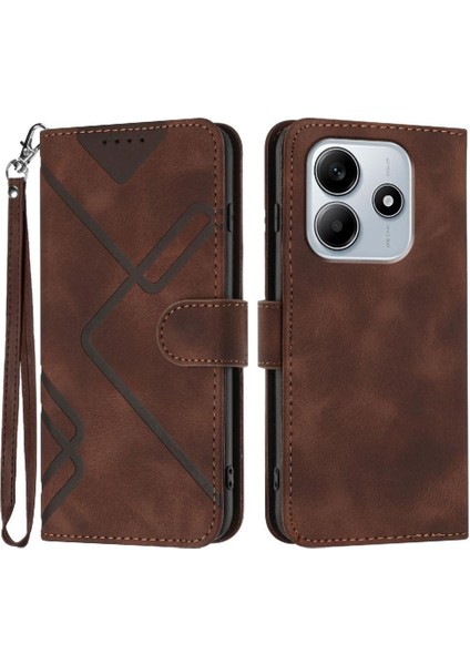 Kart ile Xiaomi Redmi Note 14 4g Manyetik Kapak Pu Deri Için Flip Case (Yurt Dışından)