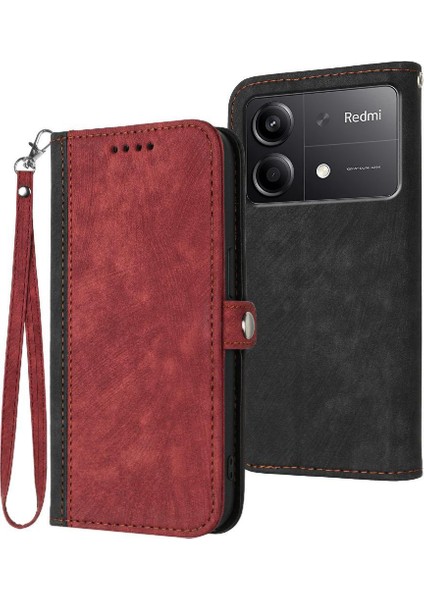 Kart Yuvası Standı Flip Folio Kitap Pu ile Xiaomi Poco X6 Neo 5g Için Kılıf (Yurt Dışından)