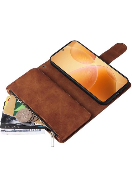 Xiaomi Poco C75 4g Nakit Yuvaları Için Fermuarlı Cebi Durumda Saf Renk Bilek 9 (Yurt Dışından)