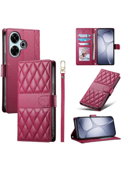 Xiaomi Poco M6 4g Cüzdan Zarif Deri Çanta Çift Sapanlar Için Flip Case (Yurt Dışından)