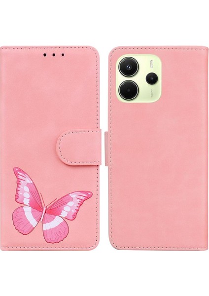 Xiaomi Redmi Note 14 4g Renk Baskılı Cüzdan Kelebek Kart Yuvaları Için Kılıf (Yurt Dışından)