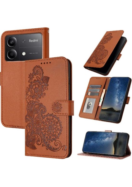 Kart Yuvası Standı Flip Folio Kitap ile Xiaomi Poco X6 Neo 5g Için Flip Case (Yurt Dışından)