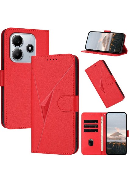 Kart Yuvaları ile Xiaomi Redmi Note 14 4g Premium Pu Deri Için Flip Case (Yurt Dışından)