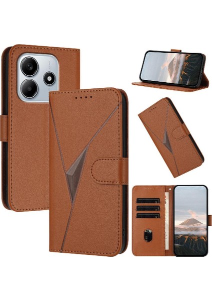 Kart Yuvaları ile Xiaomi Redmi Note 14 4g Premium Pu Deri Için Flip Case (Yurt Dışından)