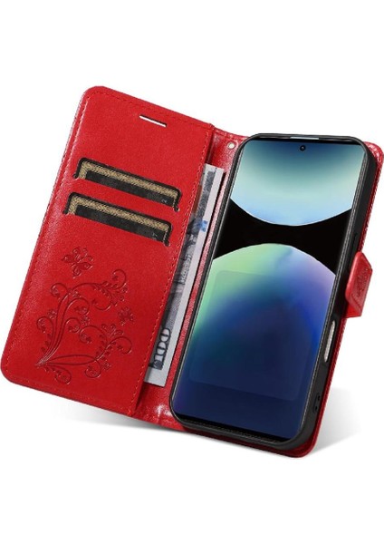Xiaomi Redmi Not 14 Pro Için Kılıf 4g Pu Deri Darbeye Kapak Manyetik (Yurt Dışından)