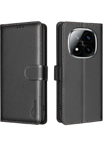 Xiaomi Redmi Not Için Flip Case 14 Pro 4g Rfıd Engelleme Kart Tutucu Pu (Yurt Dışından)