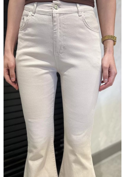 Ispanyol Paça Likralı Kadın Gabardin Pantolon P-00012118