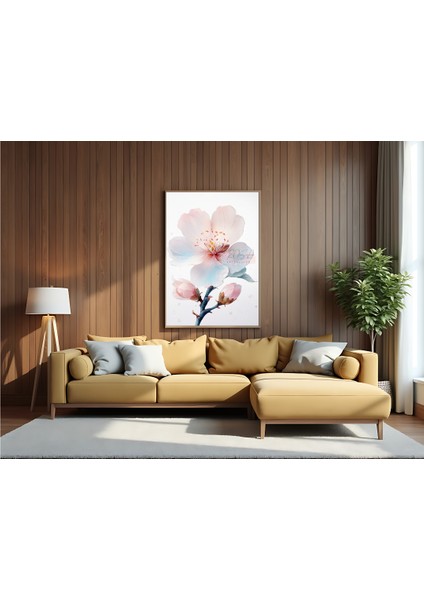 Metal Çerçeveli Gerçek Camlı Tablo Badem Çiçeği Pembe Tomurcuklu fiyatları
