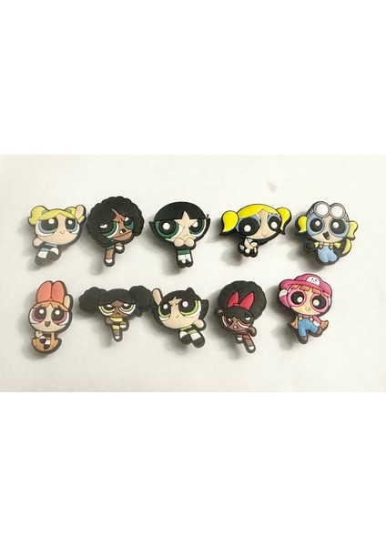 10 Adet Pembe Crocssüs Puf Girls Trio Seti, Şık ve Kaliteli Ithal Ürünler