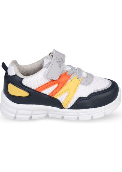 Erkek Çocuk Spor Ayakkabı 22-25 Numara Beyaz-Sarı