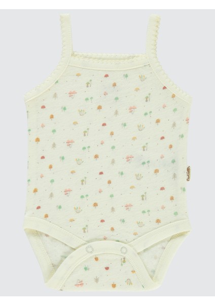 Kız Bebek Çıtçıtlı Badi 0-9 Ay Ekru