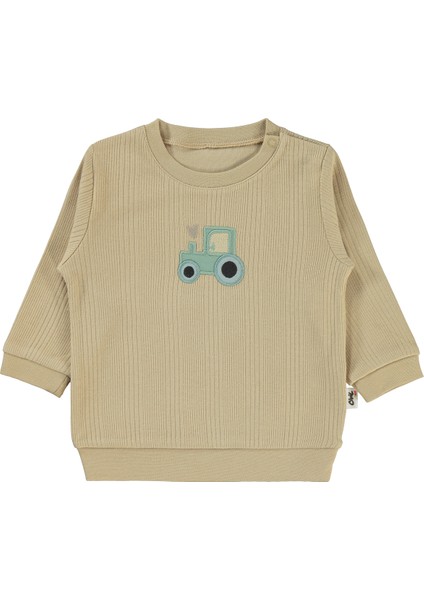 Erkek Bebek Sweatshirt 6-18 Ay Sütlükahve