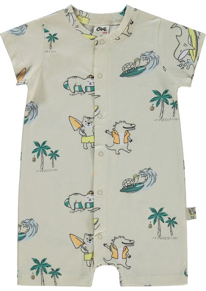 Erkek Bebek Patiksiz Tulum 6-18 Ay Taş Rengi