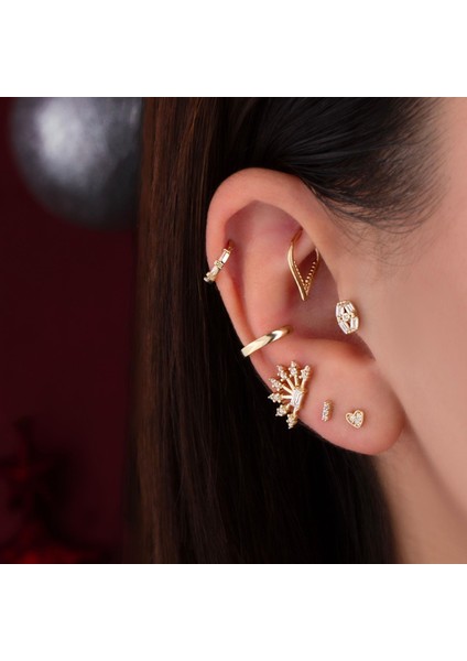 14 Ayar Altın Minimal Halka Piercing