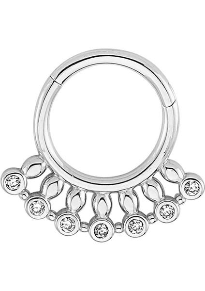 14 Ayar Altın Taşlı Minimal Halka Piercing