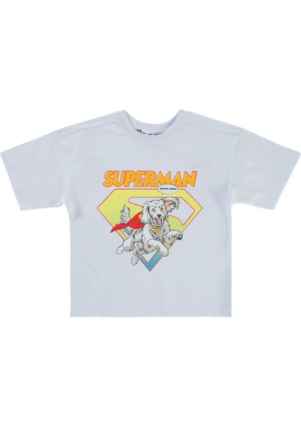 Süperman Erkek Çocuk Tişört 2-5 Yaş Beyaz modelleri