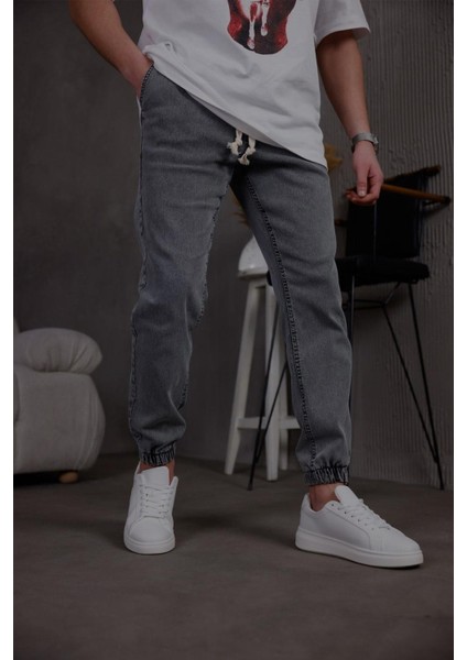 Zessi Paçası ve Beli Lastikli Slim Fit Likralı Kot Jogger Pantolon modelleri