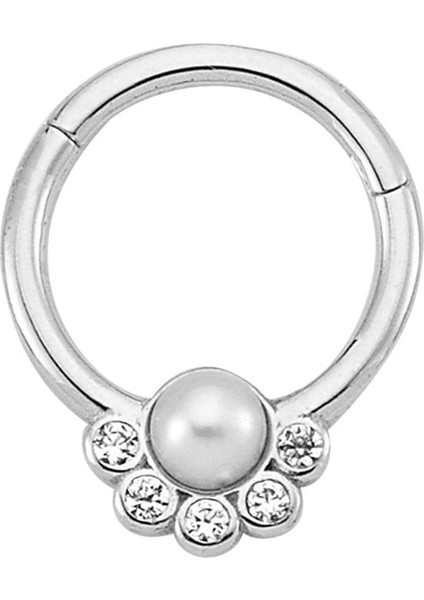14 Ayar Altın Incili Minimal Halka Piercing