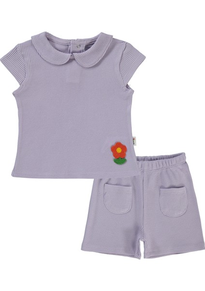 Kız Bebek Şortlu Takım 6-18 Ay Lila