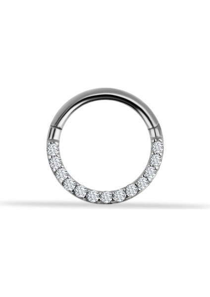 14 Ayar Altın 13 Taşlı Minimal Halka Piercing