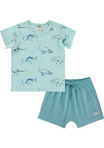 Erkek Bebek Şortlu Takım 6-18 Ay Mint
