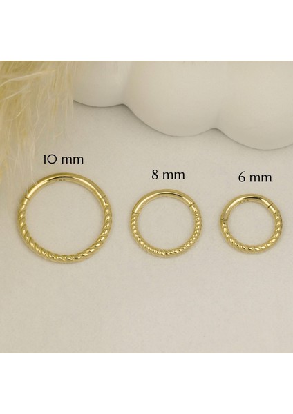 14 Ayar Altın Burgulu Minimal Halka Piercing modelleri