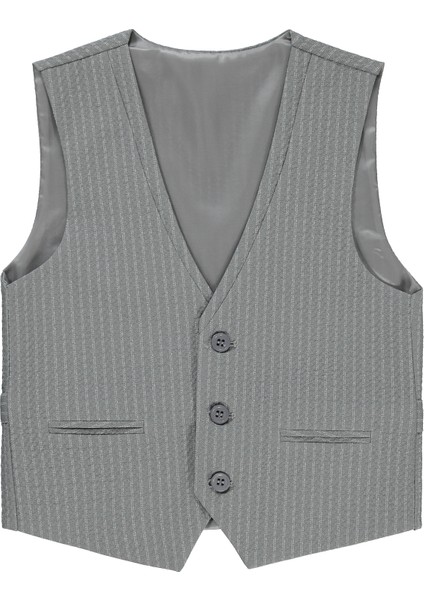 Erkek Çocuk Yelek 6-9 Yaş Gri