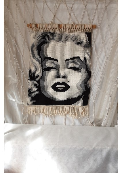 Makrome Marilyn Monroe Duvar Süsü – El Yapımı Bohem Dekor modelleri