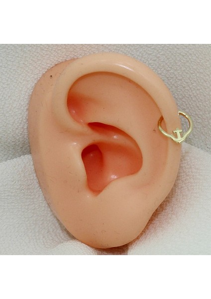 14 Ayar Altın Çapa Minimal Halka Piercing