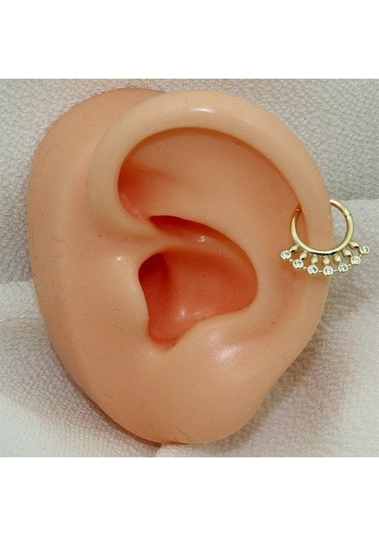 14 Ayar Altın Taşlı Minimal Halka Piercing fiyatları