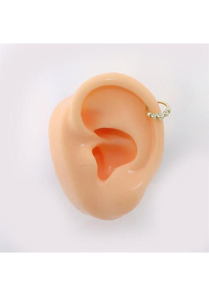 14 Ayar Altın 3 Taşlı Minimal Halka Piercing