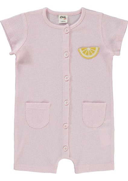 Kız Bebek Patiksiz Tulum 6-18 Ay Pembe
