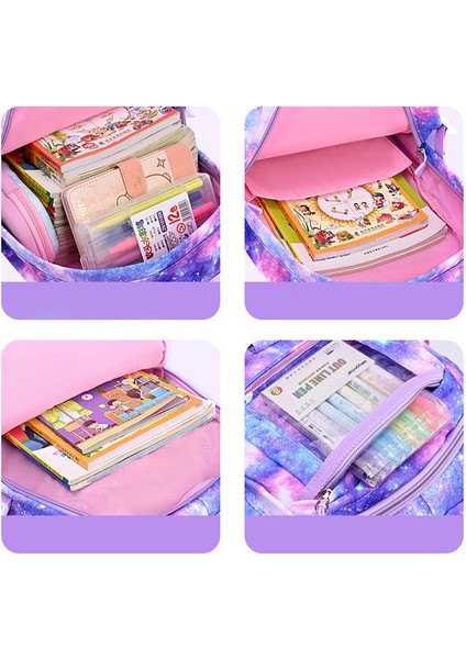 Mor Yıldızlı Gökyüzü Ilköğrenciler Kız Okul Çanta Suluk Seti XXSB-SCHOOLBAG-004 (Yurt Dışından) fırsatları