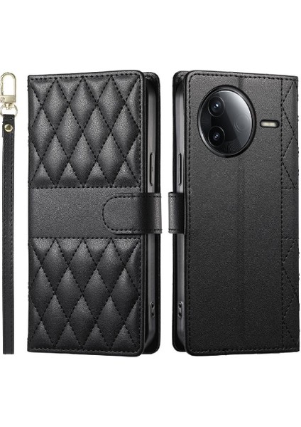 Xiaomi Poco F7 Pro Deri Kılıf Için Flip Case Çift Sapanlar Cüzdan Zarif (Yurt Dışından)