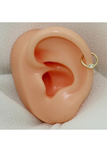 14 Ayar Altın Taşlı Minimal Halka Piercing