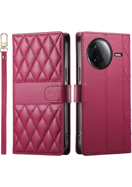 Xiaomi Poco F7 Pro Deri Kılıf Için Flip Case Çift Sapanlar Cüzdan Zarif (Yurt Dışından)