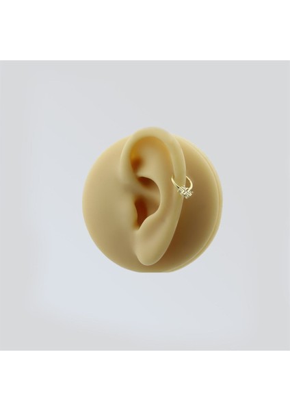 14 Ayar Altın Taşlı Minimal Halka Piercing