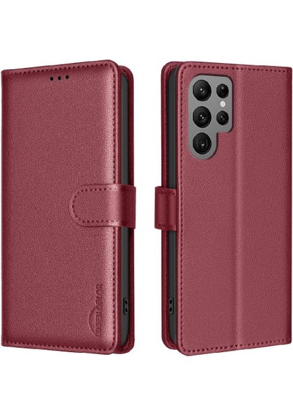 Samsung Galaxy S23 Ultra Cüzdan Kart Tutucu Kickstand Rfıd Için Flip Case (Yurt Dışından)