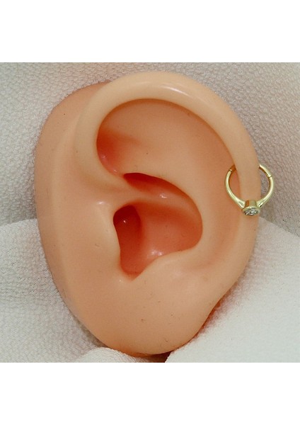 14 Ayar Altın Taşlı Minimal Halka Piercing