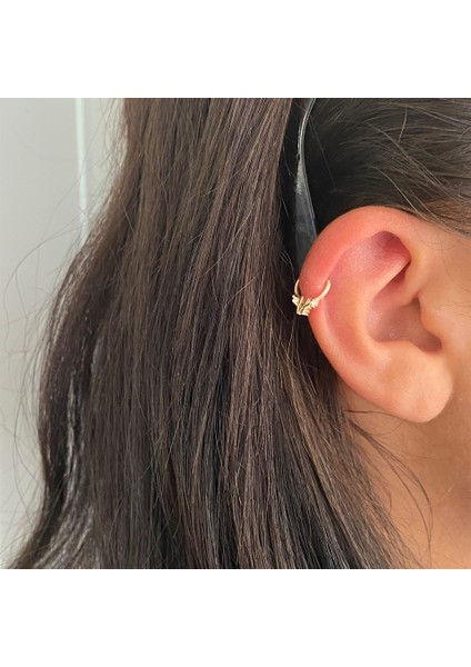 14 Ayar Altın Love Motifli Halka Piercing