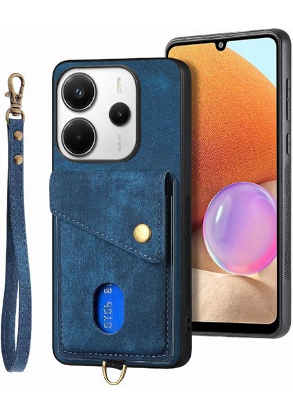 Xiaomi Redmi Note 14 4g Çok Fonksiyonlu Premium Deri Kordon Için Kılıf (Yurt Dışından)