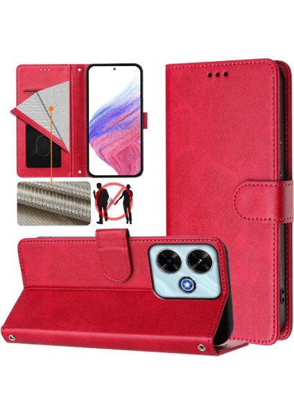 Xiaomi Poco M6 4g Kart Tutucu Manyetik Cüzdan Için Klasik Tarzı Flip Case (Yurt Dışından)