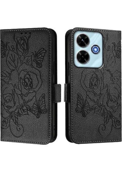 Kredi Kartı ile Xiaomi Poco M6 4g Pu Deri Manyetik Cüzdan Için Kılıf (Yurt Dışından)