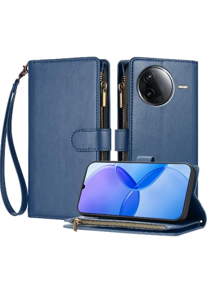 Xiaomi Poco F7 Ultra Pu Deri Cüzdan Fermuar Kart Yuvaları Için Kılıf Folio (Yurt Dışından)