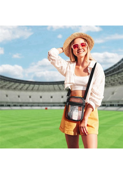 Şeffaf Çanta Stadyum Onaylı, Spor Outdoor Için Ayarlanabilir Omuz Askılı Şeffaf Çanta, Siyah (Yurt Dışından) fiyatları