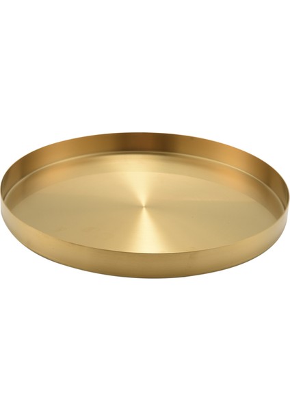 Yuvarlak Altın Tepsi, Metal Dekoratif Tepsi Makyaj Tepsisi Düzenleyici Vanity, Banyo, Elbise, Mat Pirinç Kaplama, 11.8 Inç (Yurt Dışından)