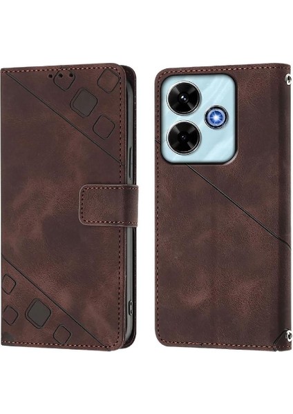 Xiaomi Poco M6 4g Manyetik Deri Kart Tutucu Cüzdan Kapak Kapak Için Kılıf (Yurt Dışından)