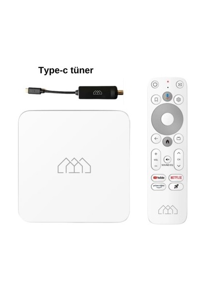 Box R 4K Lisanslı 2gb Ddr Ram 32GB Emmc Flash 4K Media Player + Type-C Dvbs2 Tuner ile